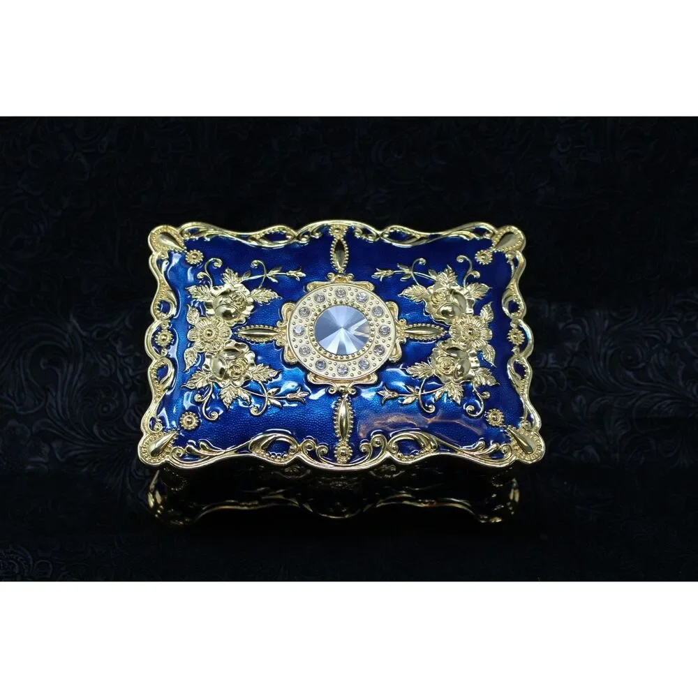 Unused VTG Hipiwe Embellished Cobalt, Crystals & Intricate Gold Details Jewelry